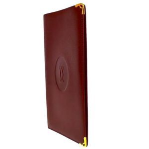 Cartier 2c Logo Long Bifold Wallet Purse Leather … - image 1